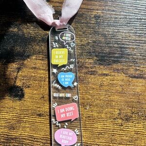 Inspirational Clear Bookmark with Pink Ribbon